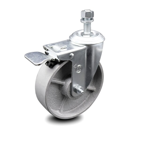 5 Inch Semi Steel Swivel 12mm Stem Caster with Total Lock Brake SCC